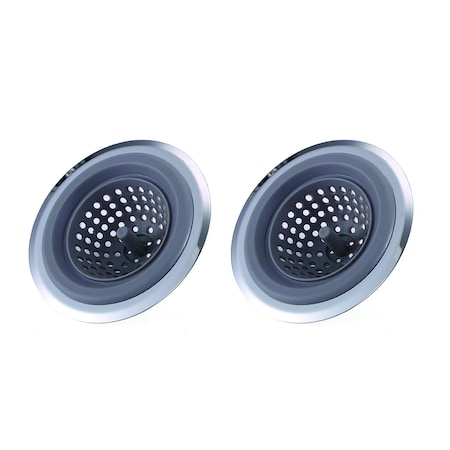 2 In 1 Clog-Free Multi-Purpose Silicone Kitchen Sink Strainer And Stopper, 2PK